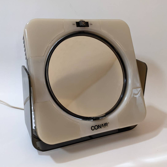 Vintage 1980's Conair Light Up Vanity 2-Way Mirror Brown and Cream - Picture 2 of 10